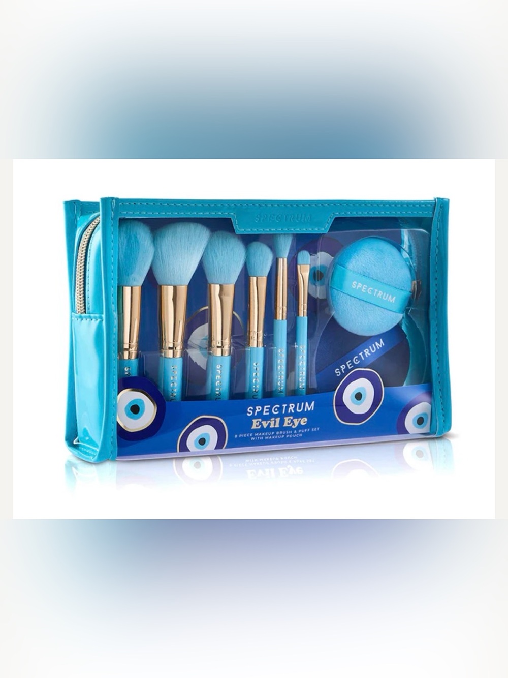Spectrum Evil Eye 8-Piece Blue Makeup Brush Set with Pouch